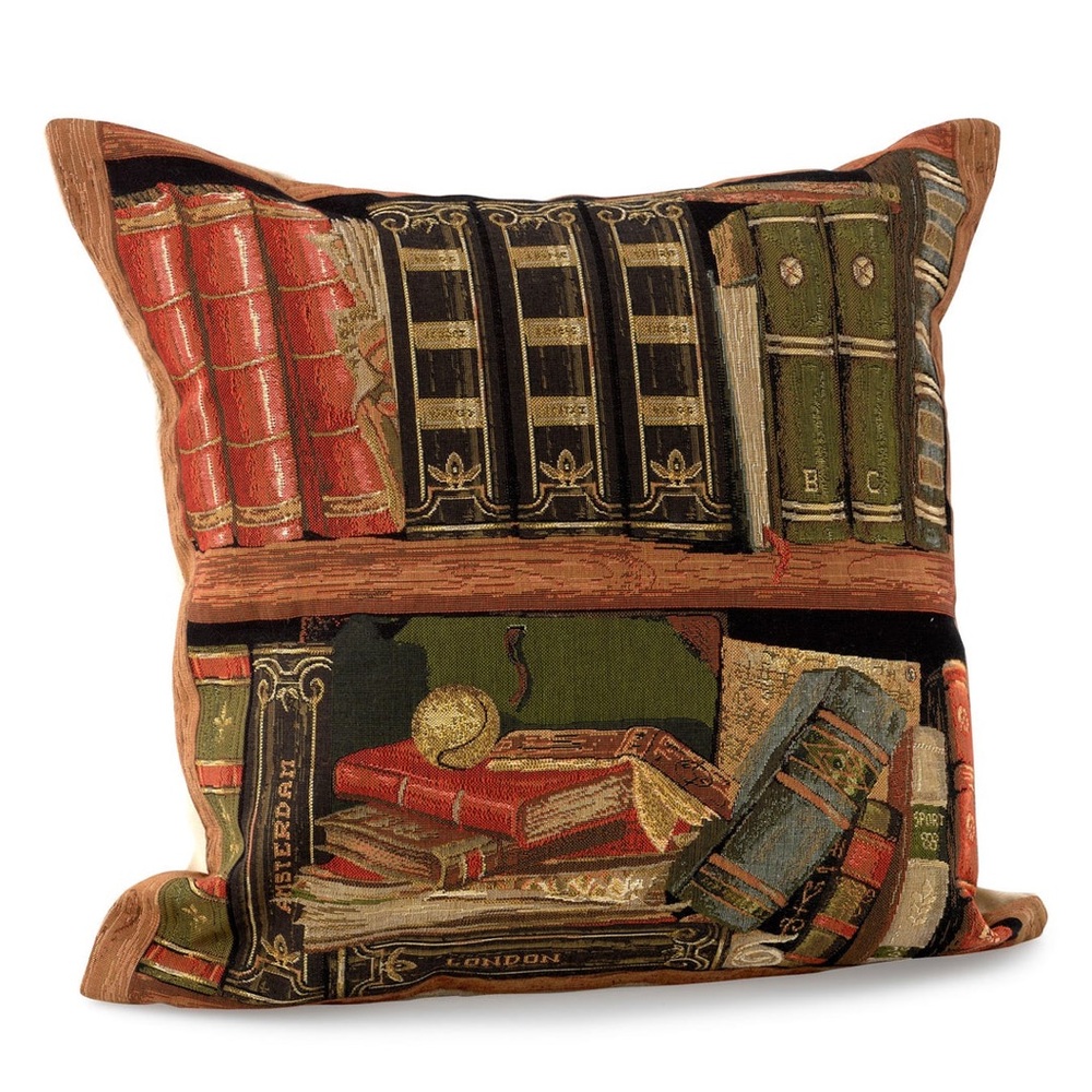 Vintage Book Print Throw Pillow